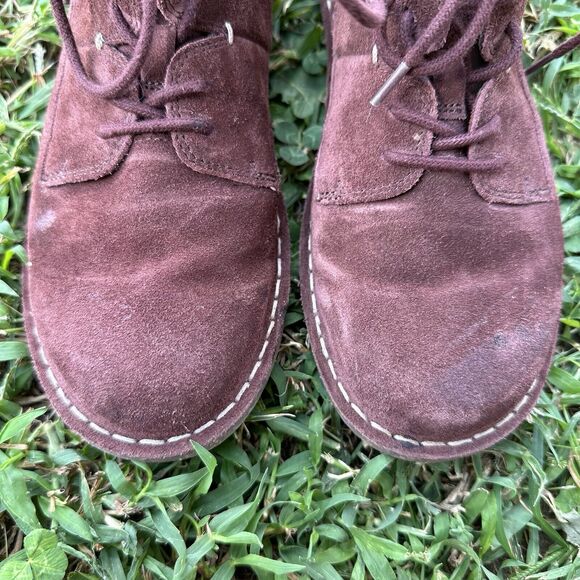 Clarks Collection Tamitha Boots Womens 7 M Purple Suede‎ Leather Lace Up Ankle - Picture 2 of 10